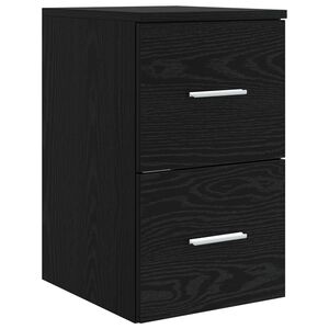 vidaXL Badkamerkast Tussenin Zwart eiken 30 x 35 x 50 cm Bewerkt hout