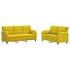 vidaXL Bankstel 2 pcs Geel fluweel