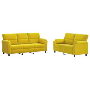 vidaXL Bankstel 2 pcs Geel fluweel