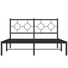 vidaXL Bedframe met hoofdbord metaal zwart 140x200 cm