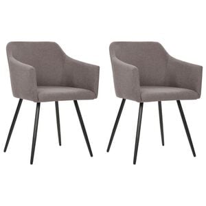 vidaXL Eetkamerstoelen draaibaar 2 st stof taupe