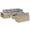 vidaXL 11-delige Tuinset met kussens poly rattan beige