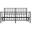 vidaXL Bedframe met hoofd- en voeteneinde metaal zwart 150x200 cm