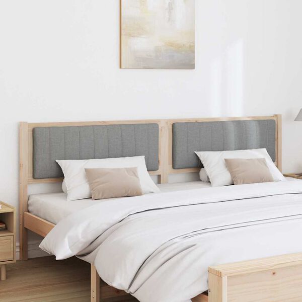 vidaXL Gestoffeerd hoofdbord Bruin 200 cm Massief grenenhout