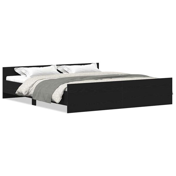 vidaXL Bedframe zonder matras 180x200 cm bewerkt hout zwart eikenkleurig