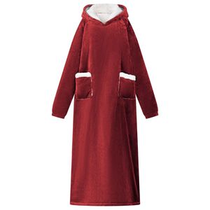 vidaXL Deken hoodie Bordeaux Rood M Fleece en Flanel
