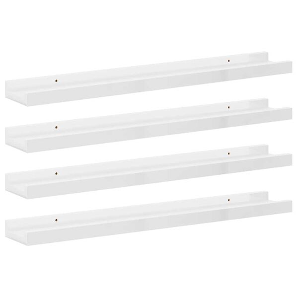 vidaXL Wandschappen 4 st 60x9x3 cm hoogglans wit