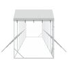 vidaXL Hondenkennel met dak 14x2x2,5 m gegalvaniseerd staal zilver