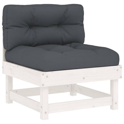 vidaXL 6-delige Loungeset met kussens massief hout wit