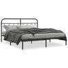 vidaXL Bedframe met hoofdbord metaal zwart 160x200 cm