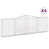 vidaXL Schanskorven 4 st gewelfd 400x30x120/140 cm ijzer