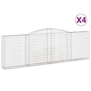 vidaXL Schanskorven 4 st gewelfd 400x30x120/140 cm ijzer