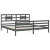 vidaXL Bedframe met hoofdbord massief hout grijs 200x200 cm