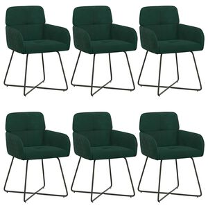 vidaXL Eettafelstoelen 6 st fluweel Donkergroen 59 x 56,5 x 86 cm