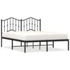 vidaXL Bedframe met hoofdbord metaal zwart 140x190 cm