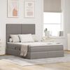 vidaXL Opbergbed met LED met matras Taupe 140 x 190 cm Polyester