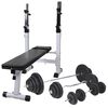 vidaXL Trainingsbank met gewichtenrek en halterset 120 kg
