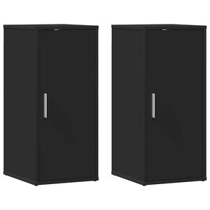 vidaXL Schoenenkasten 2 st 32x35x70 cm spaanplaat zwart