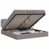 vidaXL Ottoman Bed met Matrassen en LED Taupe 140 x 190 cm Stof