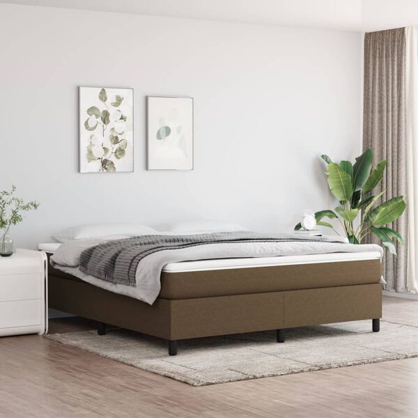vidaXL Boxspring bed stof donkerbruin 180x200 cm