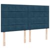 vidaXL Bed poef met matrassen en leds 200x200 cm fluweel donkerblauw