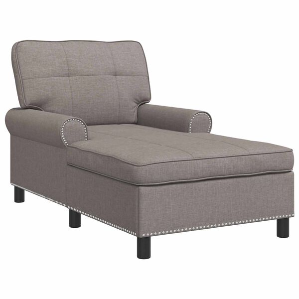 vidaXL Chaise Lounge met kussen Taupe 91 x 157 x 91 cm Stof