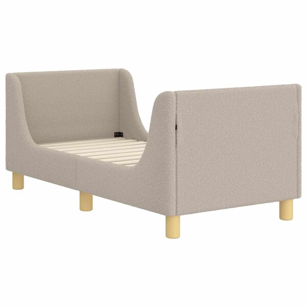 vidaXL Peuterbedframe met hoofdbord Lichtgrijs 70 x 140 cm Schapenstof
