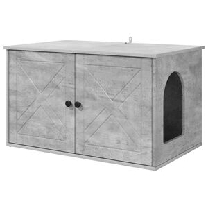 vidaXL Kattenhuis Beton 85 x 55 x 50 cm Bewerkt hout