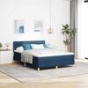 vidaXL LED Box Spring Bed met kussen Blauw 140 x 200 cm Stof