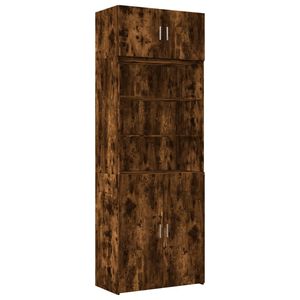 vidaXL Opbergkast 80x42,5x225 cm bewerkt hout gerookt eikenkleur