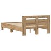vidaXL Bedframe artisanaal eikenkleurig 120 x 190 cm Bewerkt hout