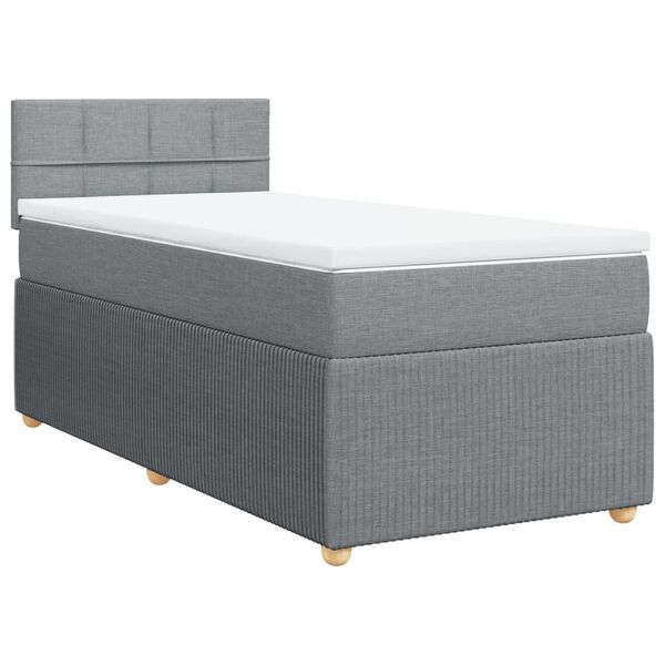 vidaXL Boxspring met matras stof lichtgrijs 90x190 cm