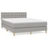 vidaXL Boxspring met matras stof lichtgrijs 140x200 cm