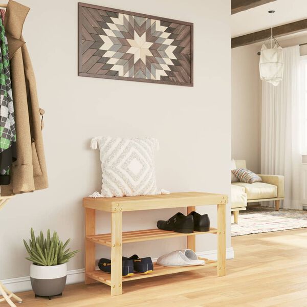 vidaXL Schoenenrek 3-laags 70x27,5x45 cm bamboe