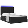 vidaXL Opbergbed met LED met matras met LED Zwart 140 x 190 cm Fluweel