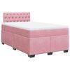 vidaXL Boxspring met matras fluweel roze 120x190 cm
