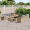 vidaXL Tuin Sofa Set met kussen 11 pcs Beige Poly riet