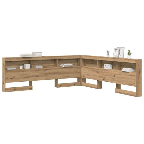 vidaXL Opberghoofdbord met plank Artisan Eiken 200 cm Bewerkt hout