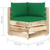 vidaXL 7-delige Loungeset met kussens groen ge&iuml;mpregneerd hout