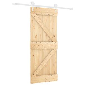 vidaXL Schuifdeur 85 x 210 cm Massief Grenenhout (Niet-Behandeld)