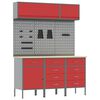 vidaXL Werkkast set 8 pcs Rood Poedergecoat staal en gefabriceerd hout