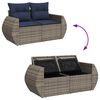vidaXL 9-delige Loungeset met kussens poly rattan acacia grijs