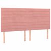 vidaXL Boxspring met matras fluweel roze 160x200 cm