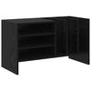 vidaXL Platenkast met plank Zwart Eiken 78.5 x 35 x 45 cm Bewerkt hout