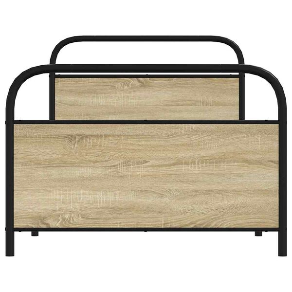 vidaXL Bedframe zonder matras bewerkt hout sonoma eikenkleur 107x203cm