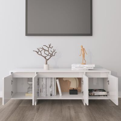 vidaXL Tv-meubel 120x30x40,5 cm bewerkt hout hoogglans wit