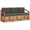 vidaXL Sofa-Sets 3 pcs Natuurlijk en Antraciet Massief Acaciahout
