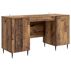 vidaXL Bureau met plank Oud hout 142,5 x 50 x 75 cm Bewerkt hout