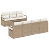 vidaXL Bankstel met kussen 8 pcs Beige en Cr&egrave;me poly rattan
