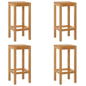 vidaXL Barkruk 4 pcs Bruin Massief Teakhout